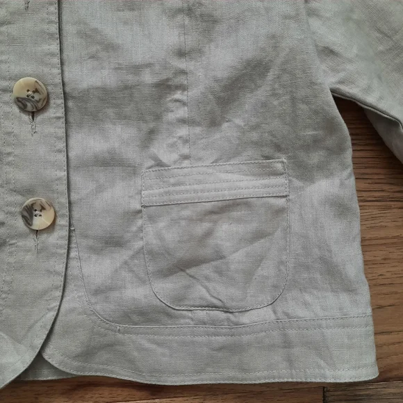 Linen Button Front Jacket Blazer - Picture 3 of 13
